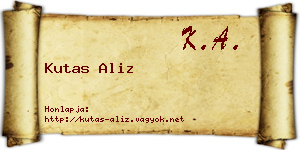Kutas Aliz névjegykártya
